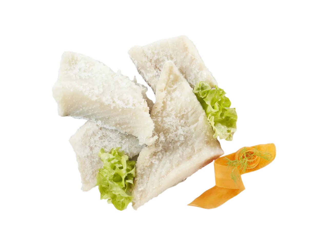 Tranci di filetto di baccalà salati