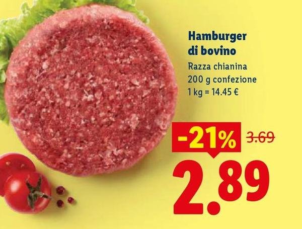 Hamburger Di Bovino