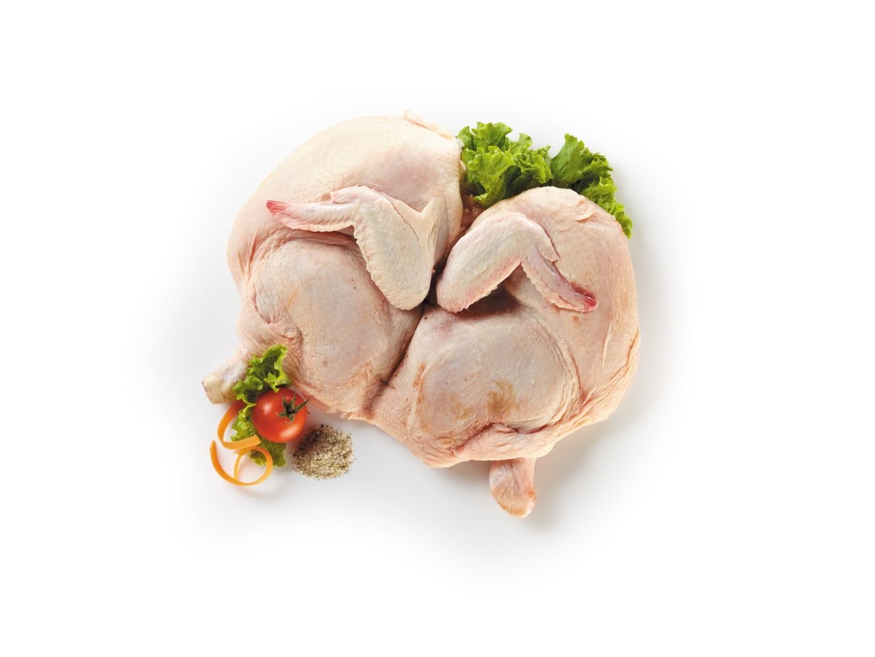 Pollo aperto per griglia con erbe aromatiche