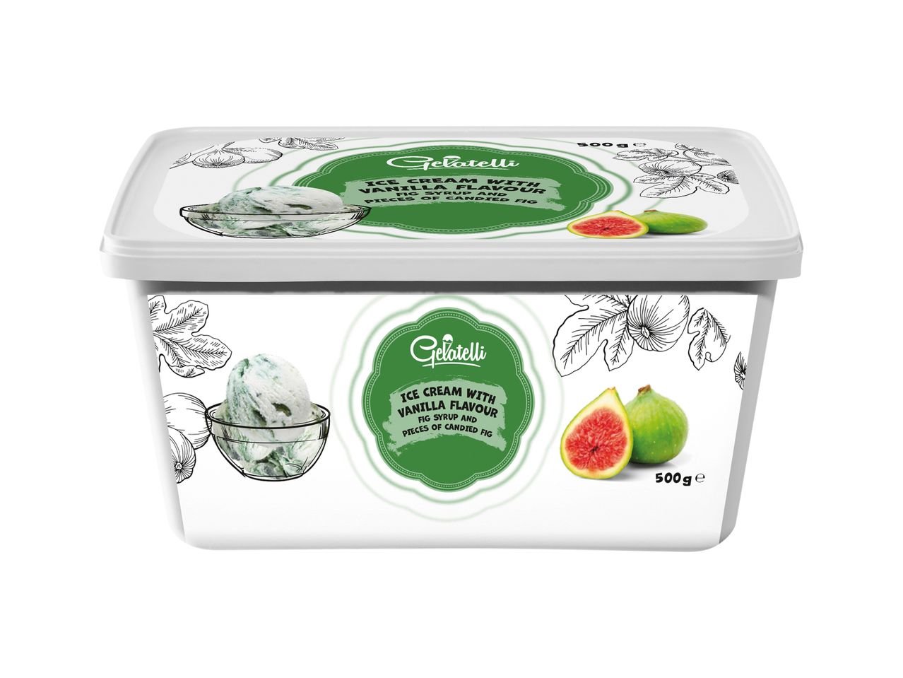 Gelato gusto vaniglia con fichi canditi