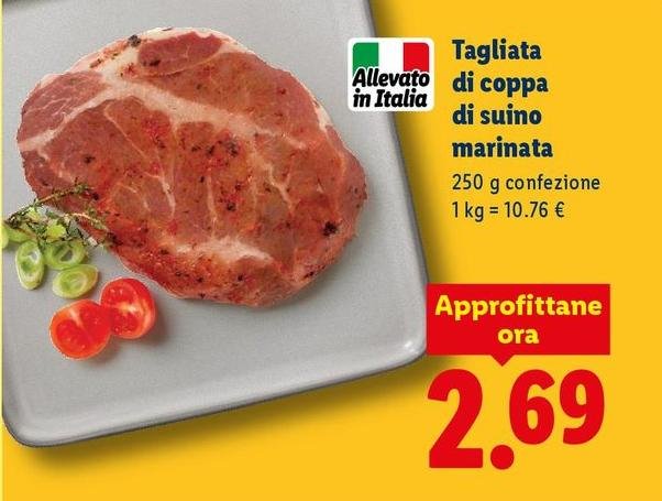 Tagliata Di Coppa Di Suino Marinata