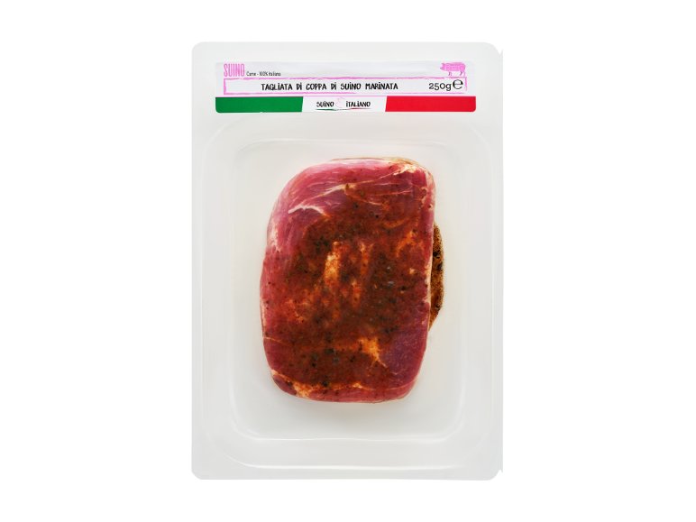 Tagliata di coppa di suino marinata