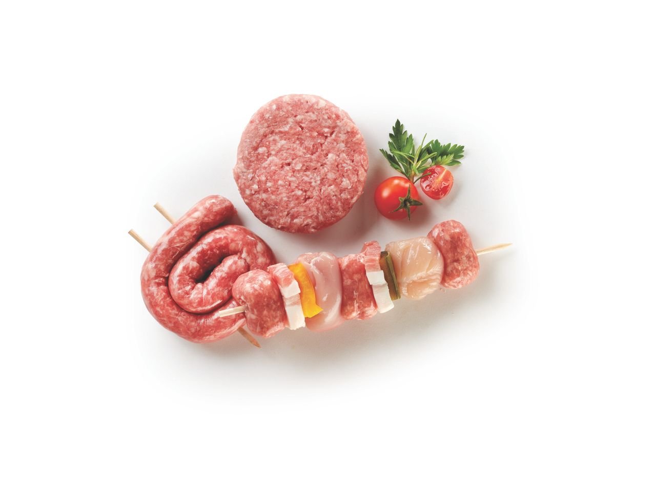 Grigliata mista di suino e pollo con hambugerstana