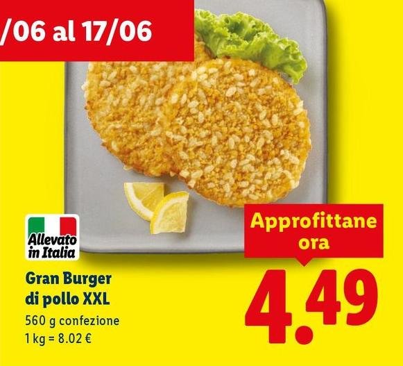 Gran Burger Di Pollo Xxl