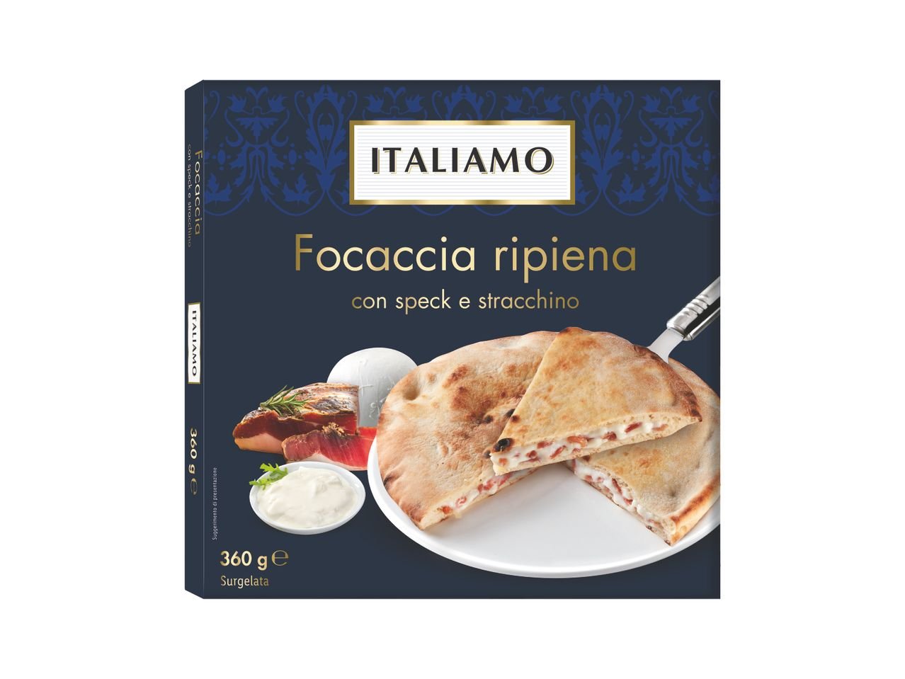 Focaccia ripiena con speck e stracchino