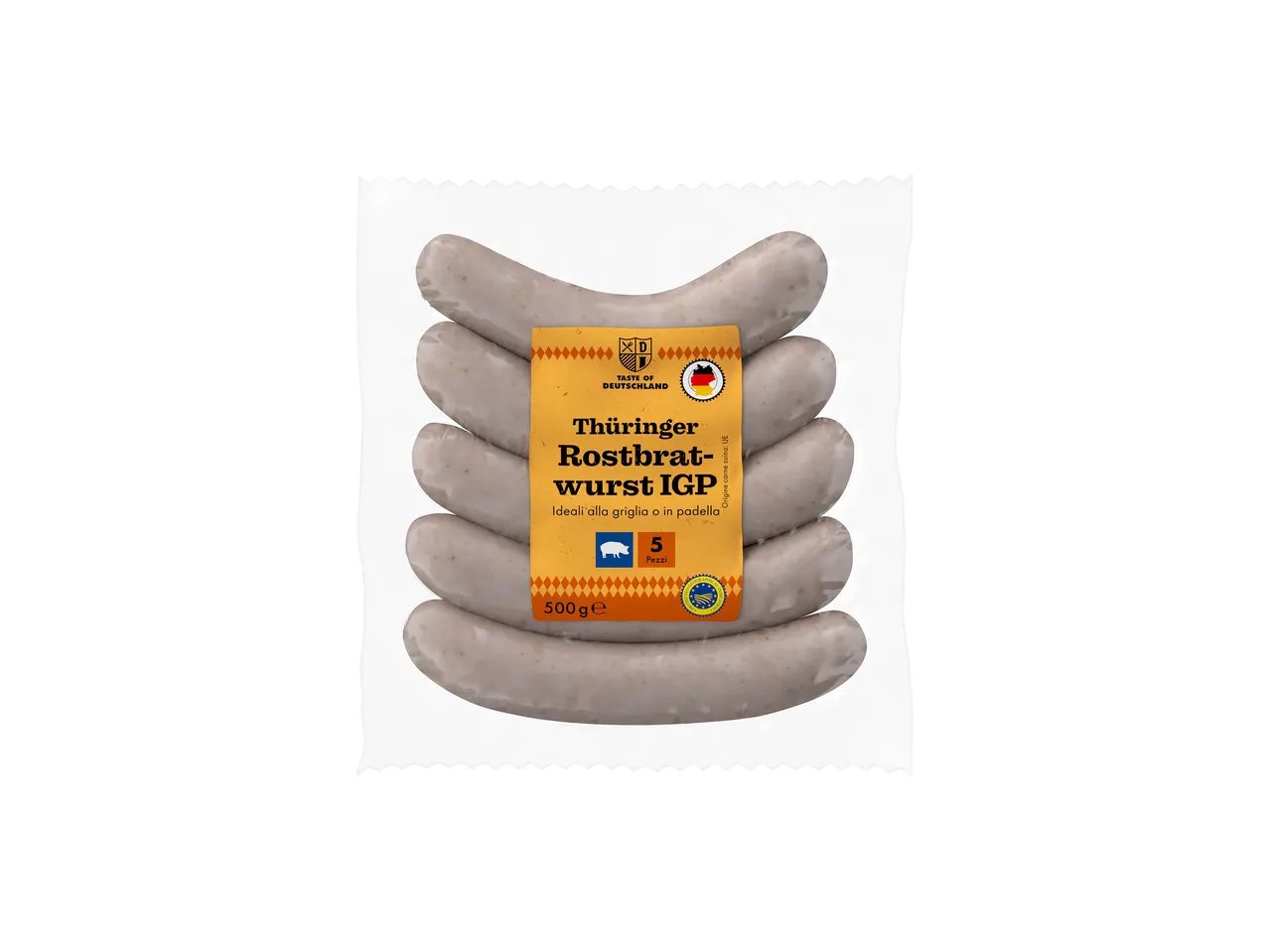 Thüringer Rostbratwürste I.G.P. - Salsicce di carne suina precotte