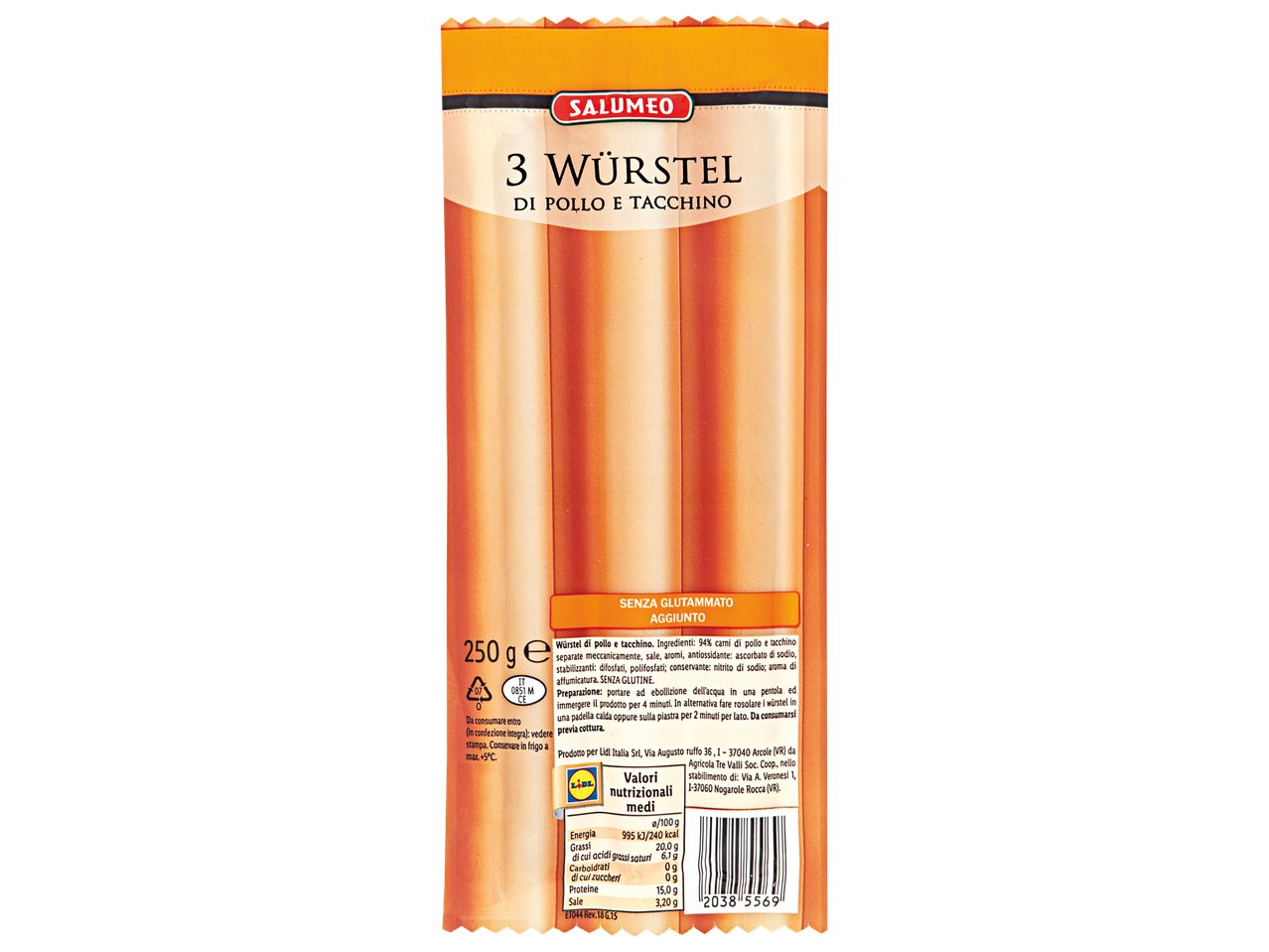 Würstel di pollo e tacchino