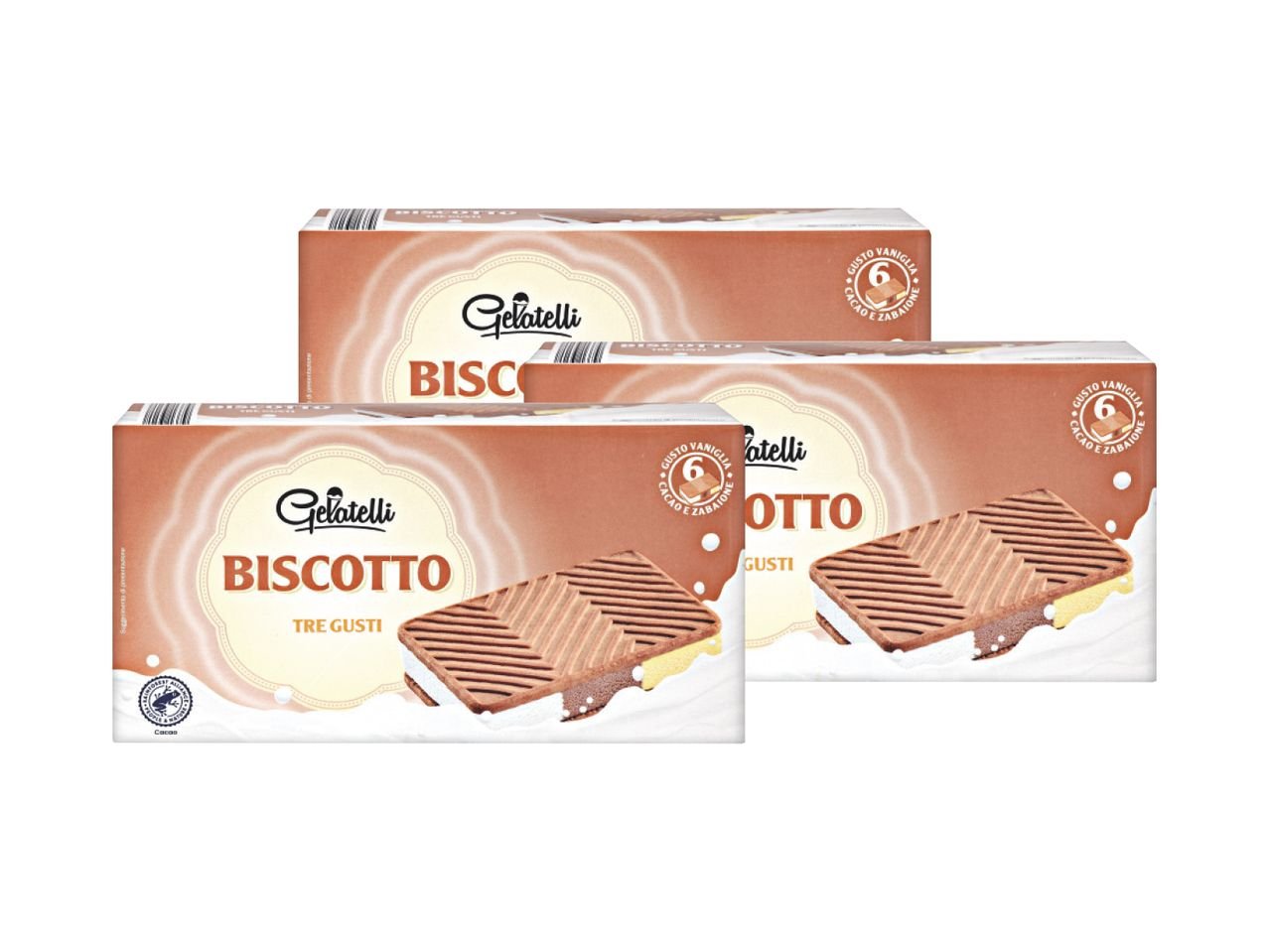 Biscotto gelato tre gusti