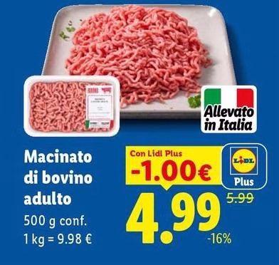 Macinato Di Bovino Adulto