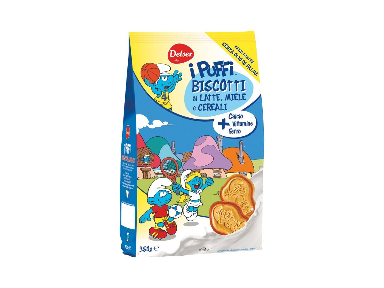 “I Puffi” biscotti al latte, miele e cereali