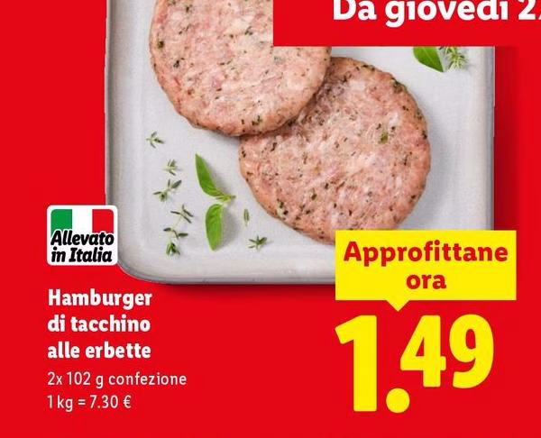 Hamburger Di Tacchino Alle Erbette