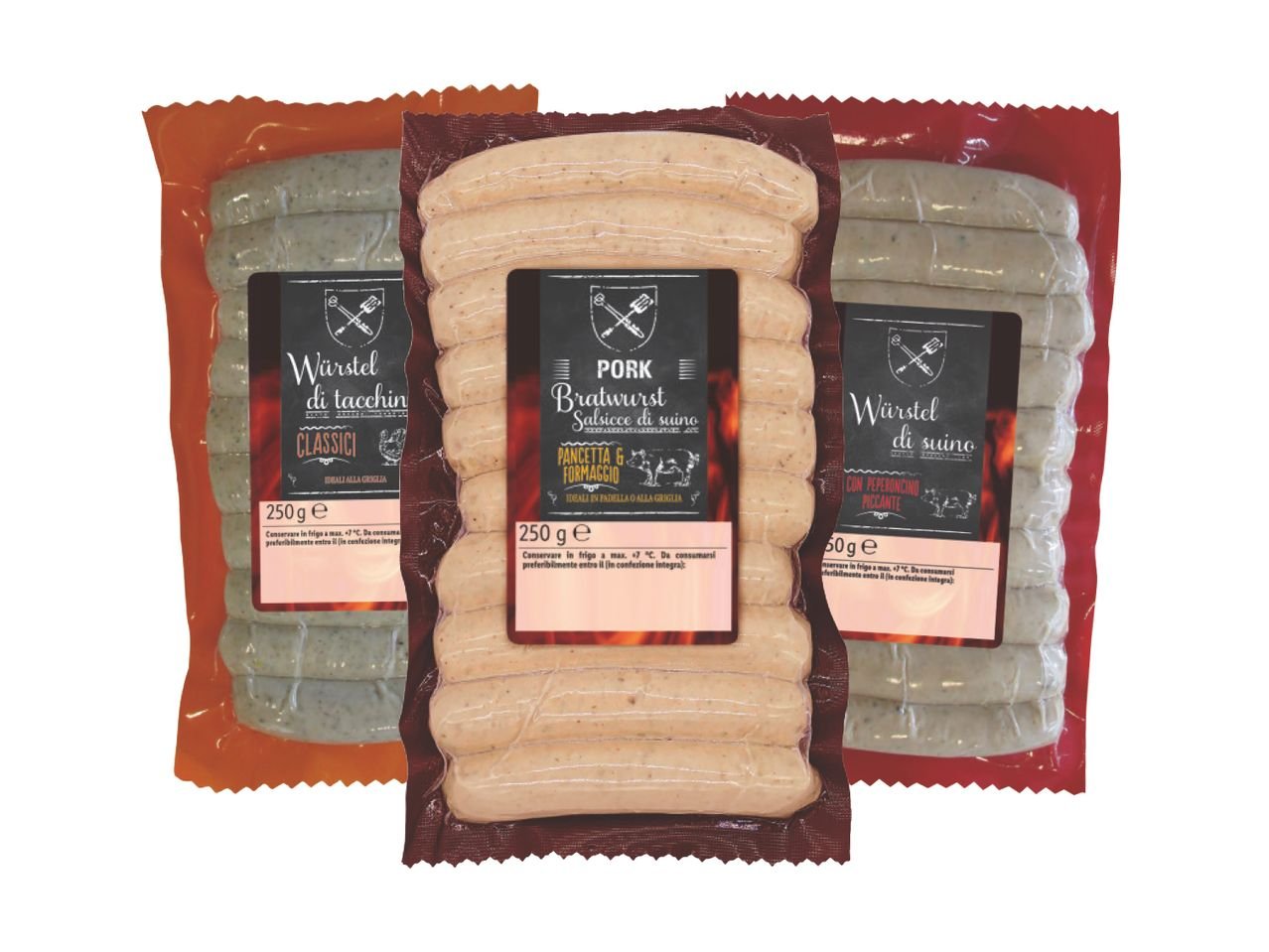 Würstel di suino o tacchino bolliti