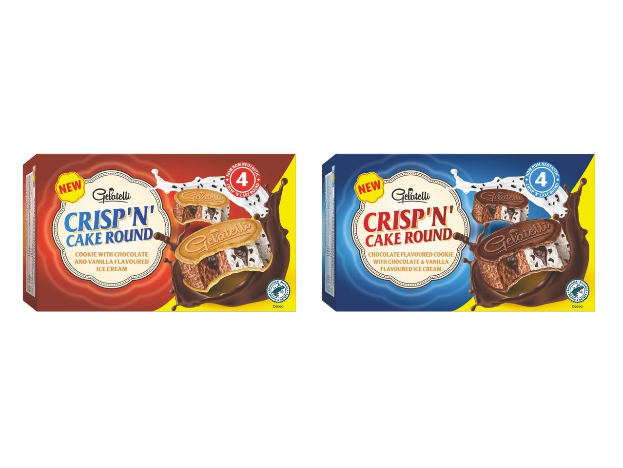 Crisp ‘N’ Cake biscotto gelato cioccolato e vaniglia