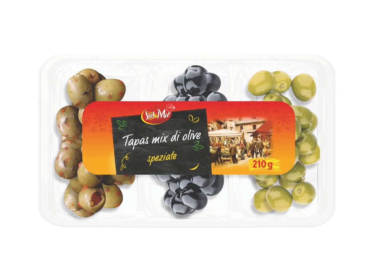 Mix di olive verdi e nere