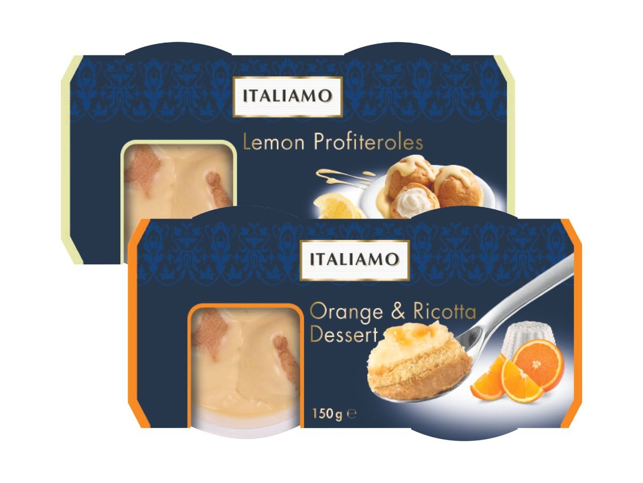 Dessert all’arancia e ricotta o Profiteroles al limone