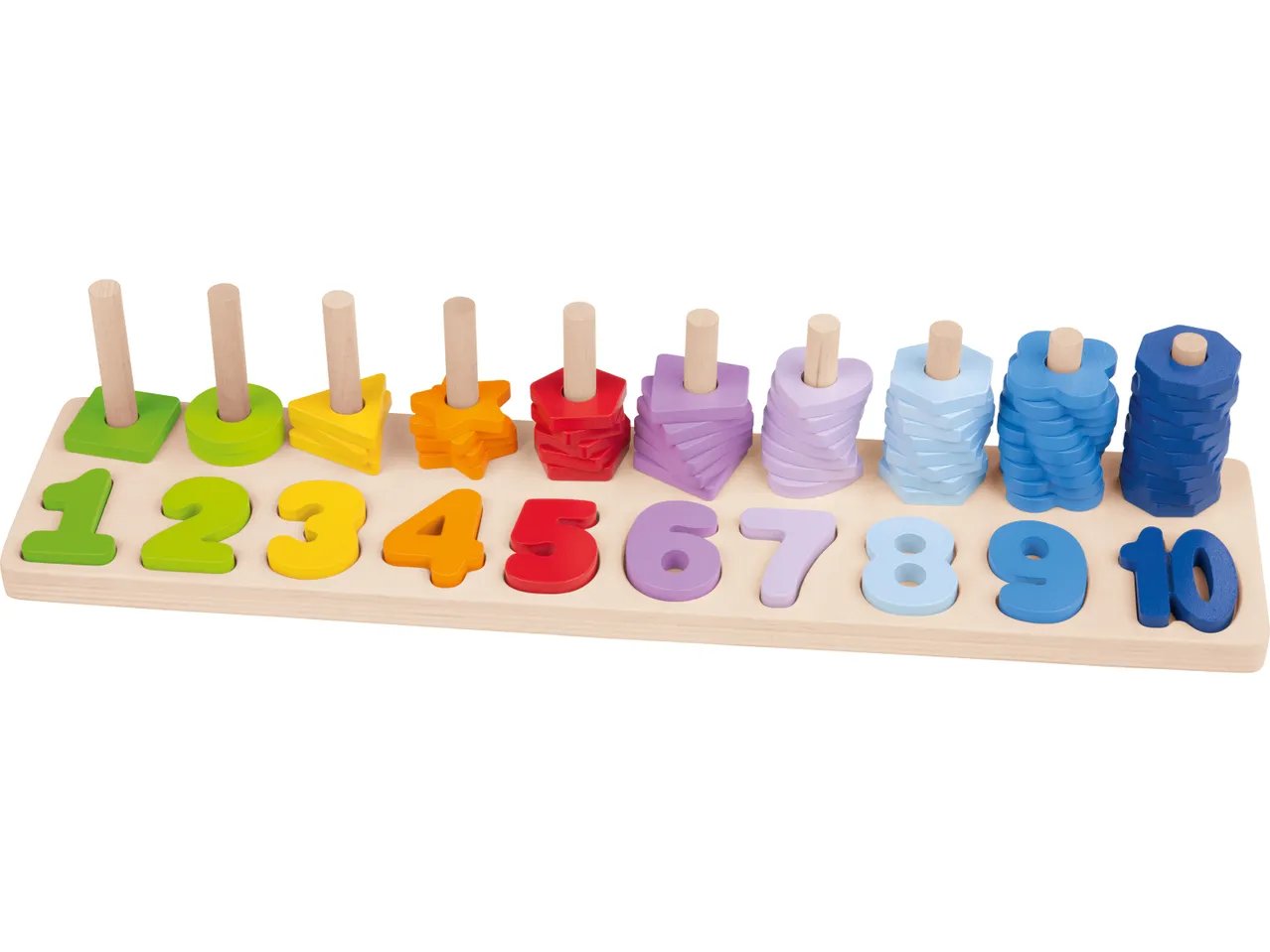 Gioco didattico in legno "Conta e infila, Orologio o Lavagnetta da tavolo"