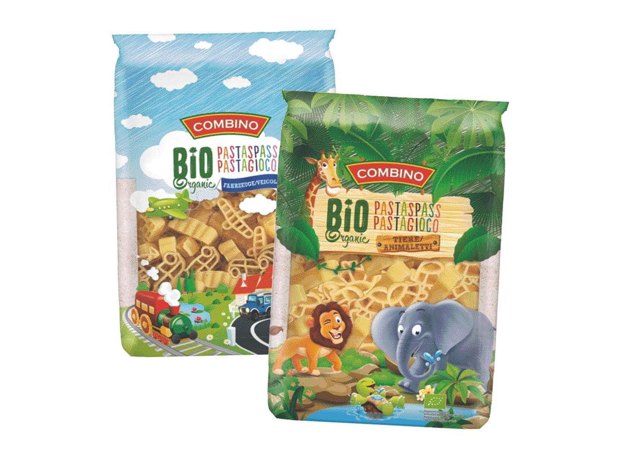 Pasta a forma di animaletti o veicoli