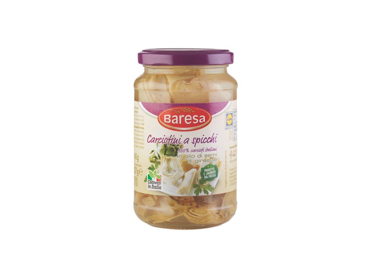 Carciofini a spicchi in olio di girasole