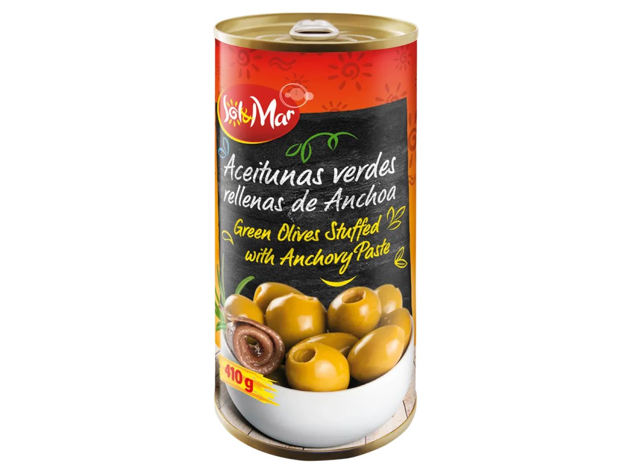 Olive verdi ripiene di acciughe