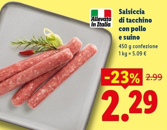 Salsiccia Di Tacchino Con Pollo E Suino