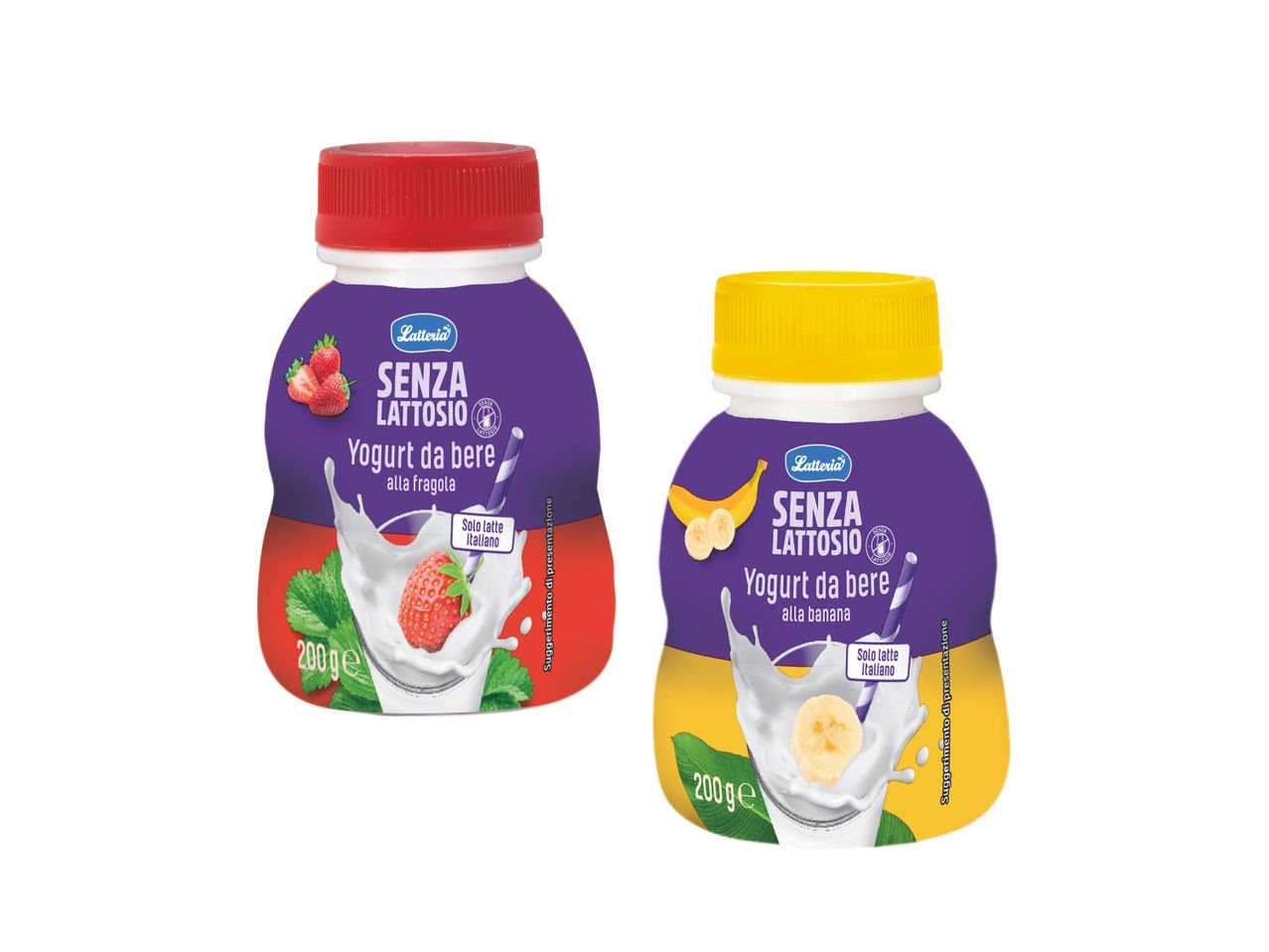 Yogurt da bere senza lattosio fragola/banana