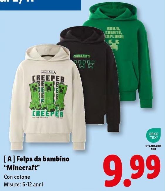 Felpa Da Bambino Minecraft