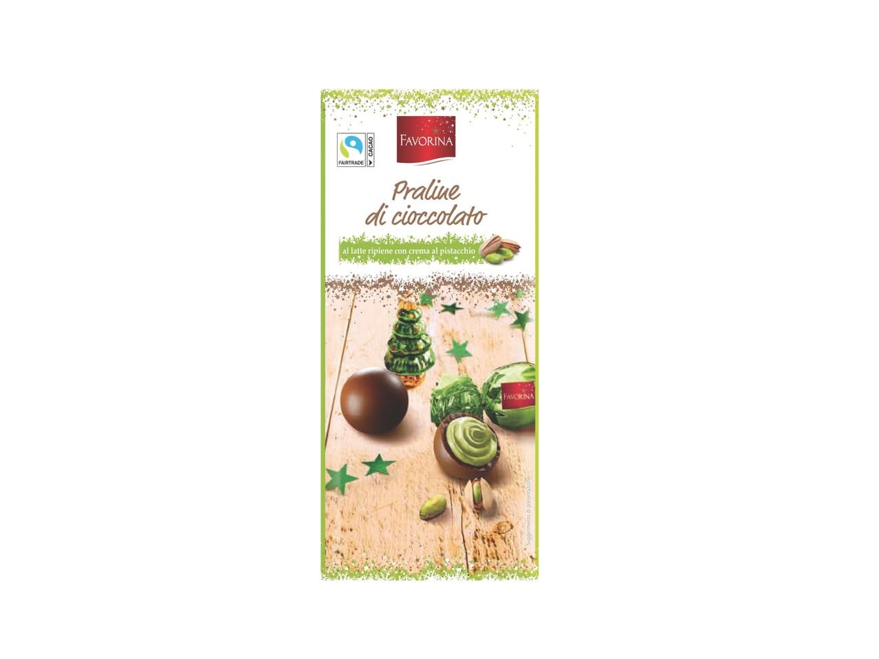 Praline di cioccolato al latte ripiene con crema al pistacchio