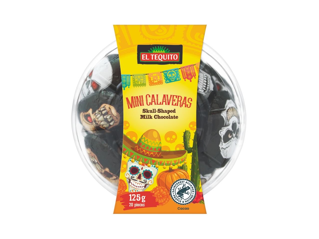 Mini figure di cioccolato a forma di teschio