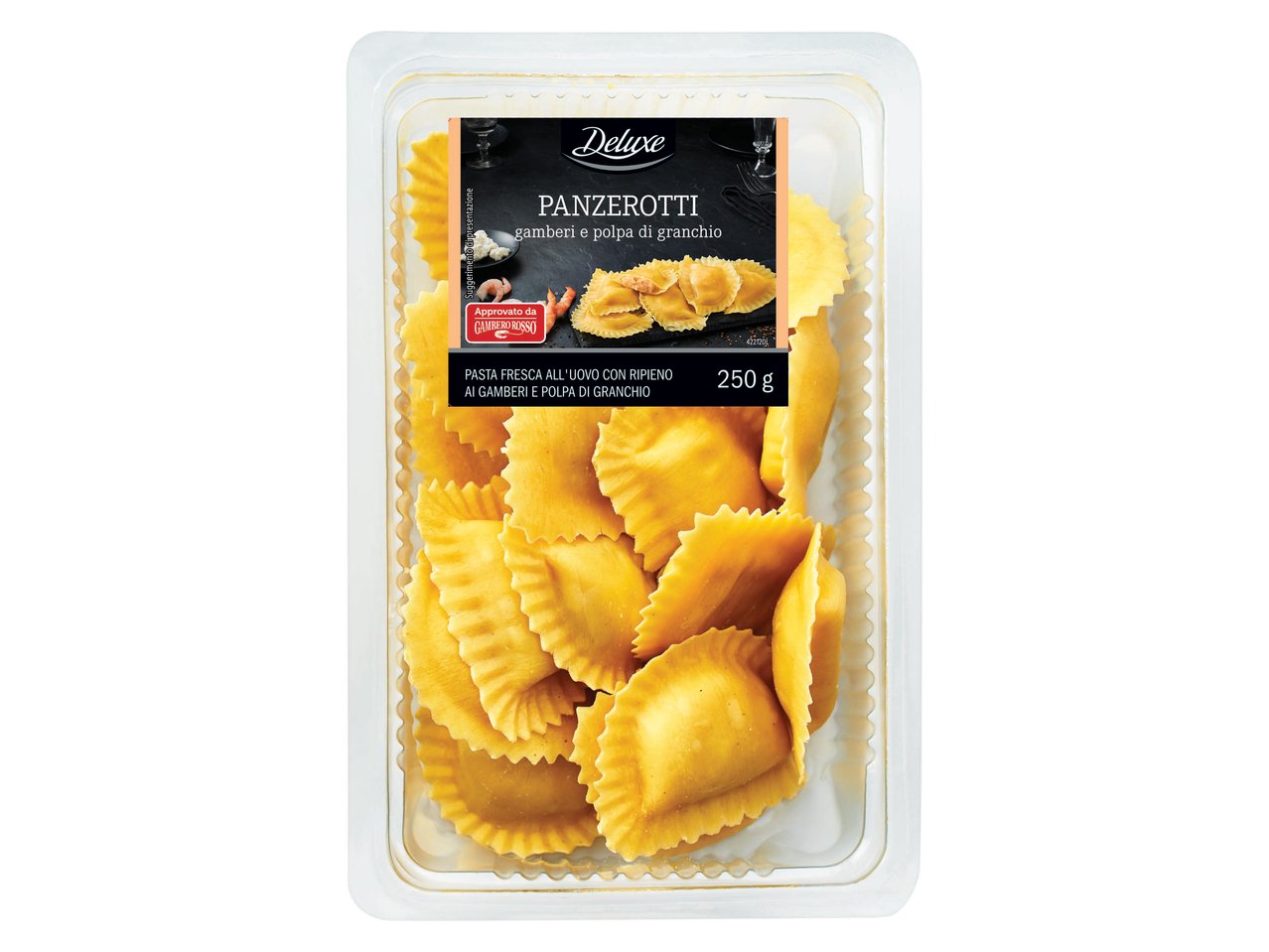 Panzerotti ai gamberi e polpa di granchio