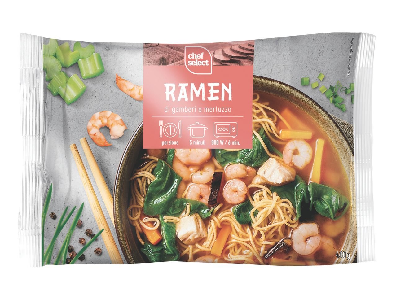 Ramen di gamberi e merluzzo