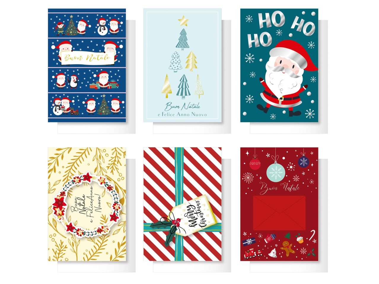 Set di buste o biglietti di auguri natalizi