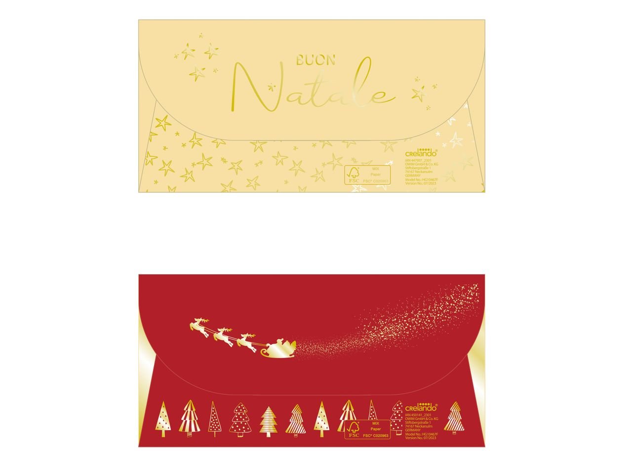 Set di buste o biglietti di auguri natalizi