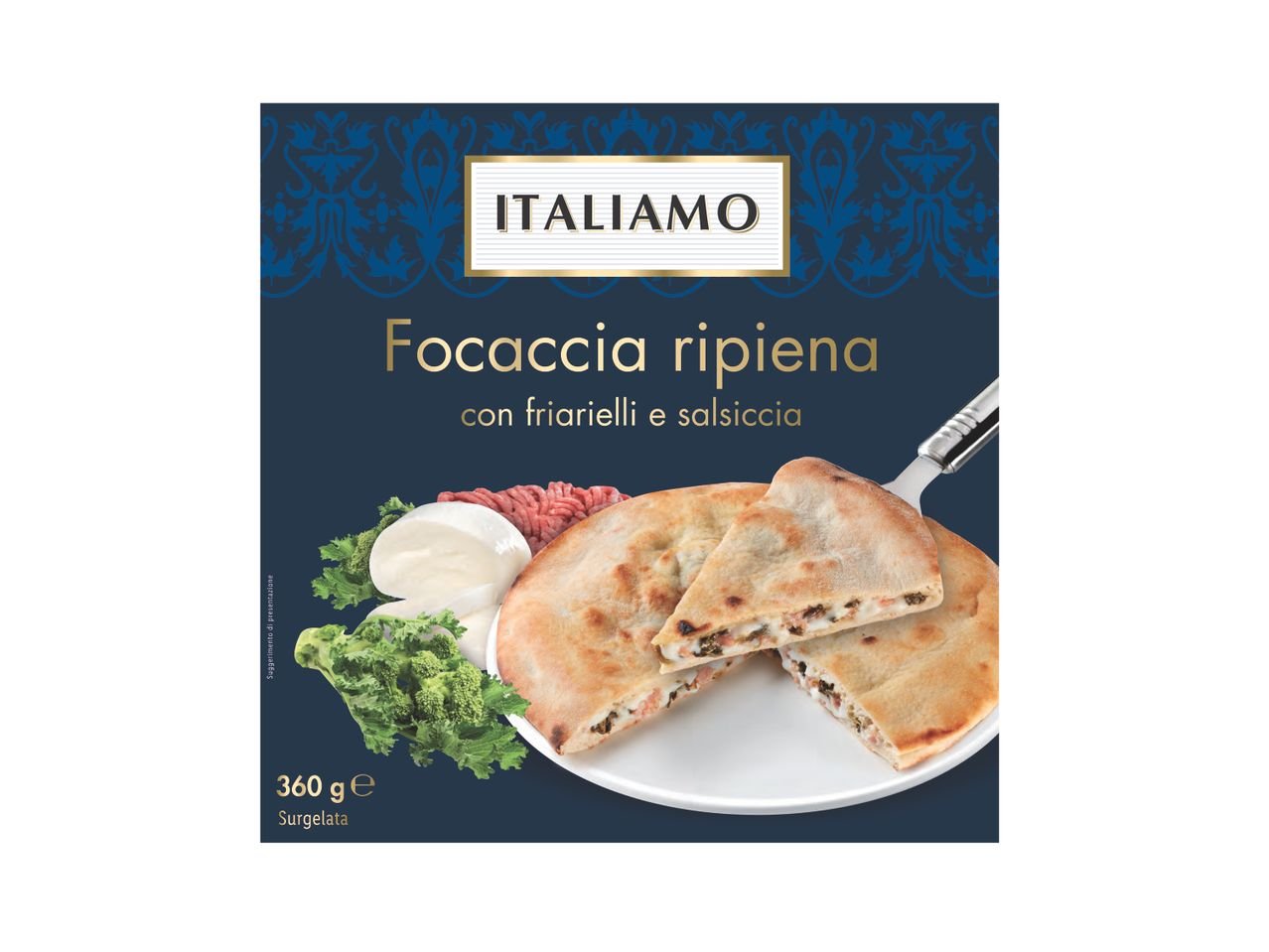 Focaccia con friarielli e salsiccia