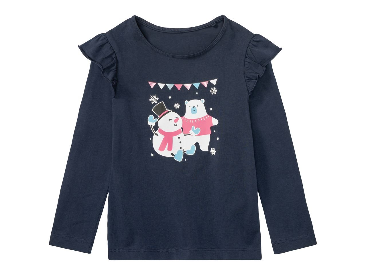 Maglia fluorescente a maniche lunghe da bambina