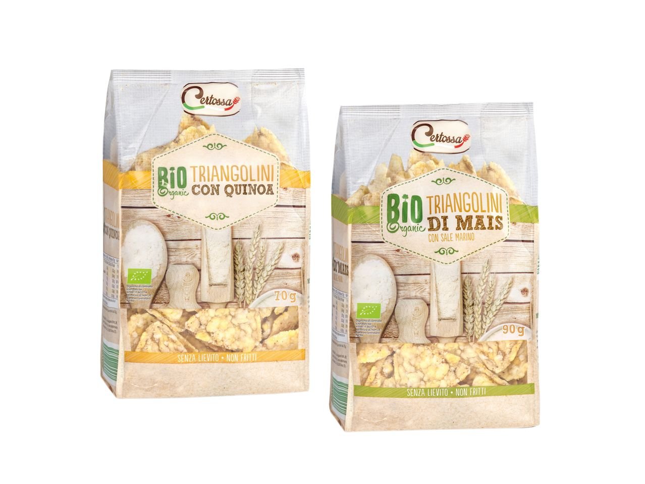 Triangolini con quinoa o di mais