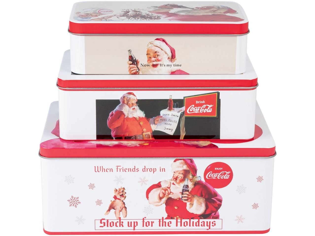 Piatto o scatola di latta natalizi