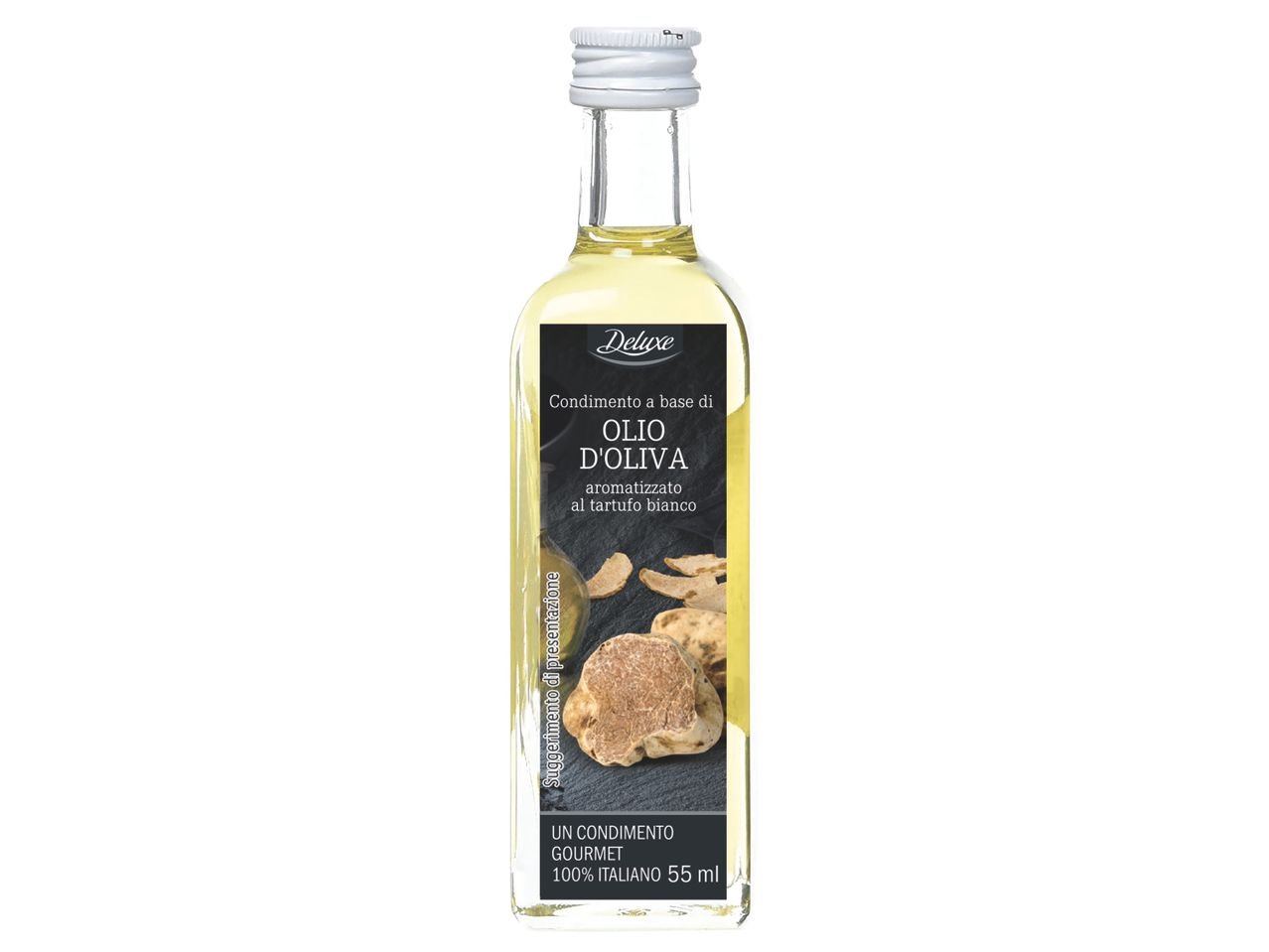 Condimento a base di olio d’oliva aromatizzato al tartufo bianco