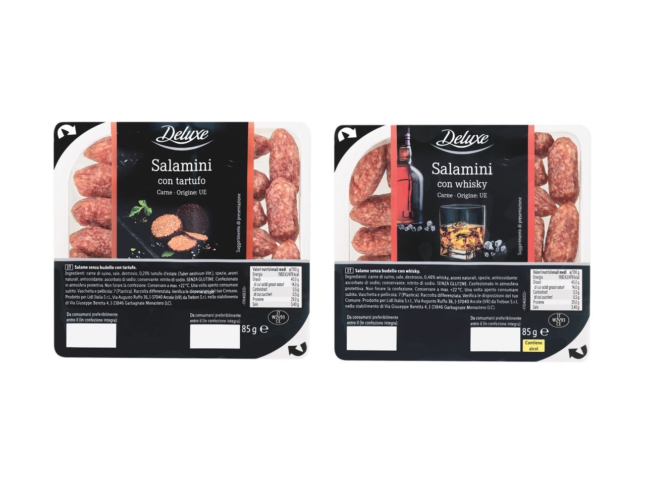 Salamini con tartufo o whisky