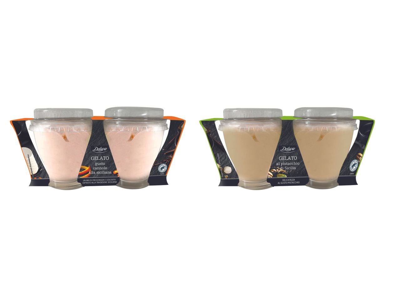 Gelati in bicchiere di vetro