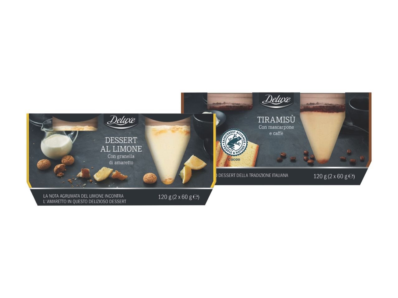 Dessert al limone e amaretti o al tiramisù