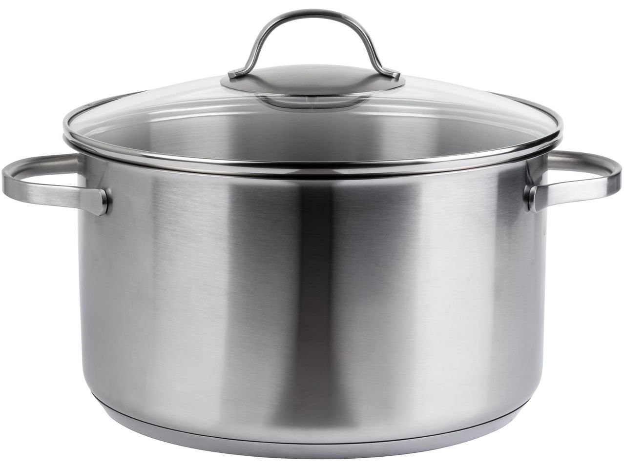 Pentola in acciaio con coperchio in vetro