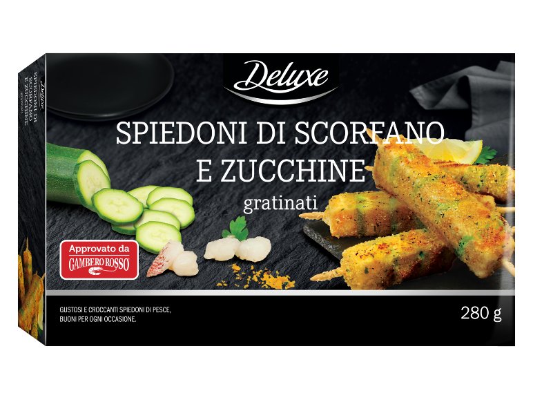 Spiedoni di scorfano e zucchine gratinati