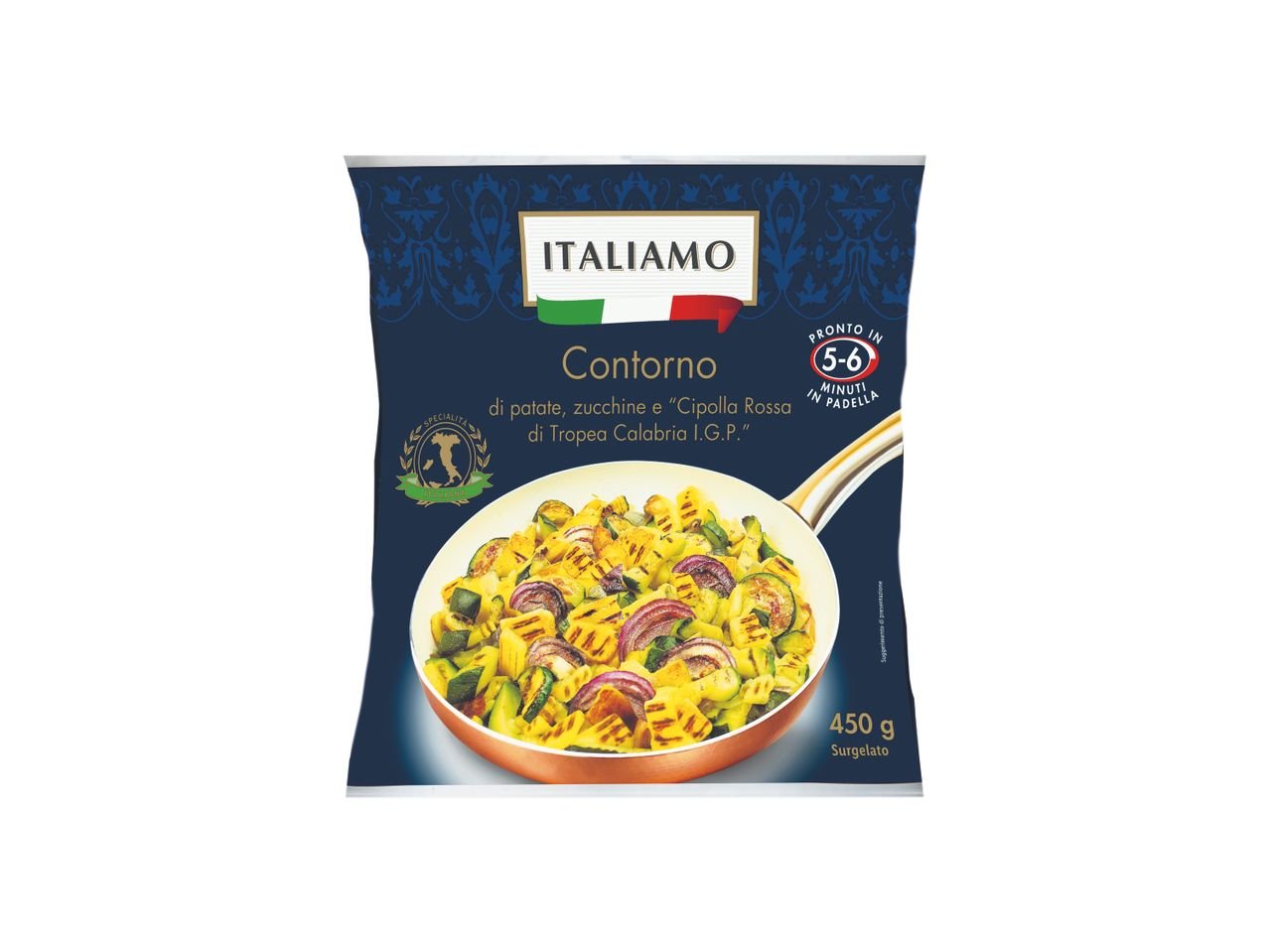 Contorno di patate, zucchine e “Cipolla Rossa di Tropea Calabria IGP”