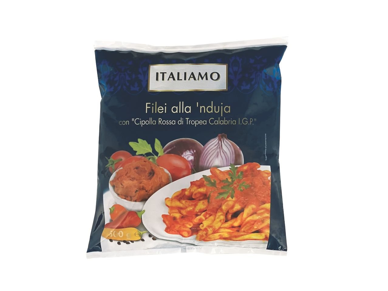 Filei alla ‘nduja con “Cipolla Rossa di Tropea Calabria IGP”