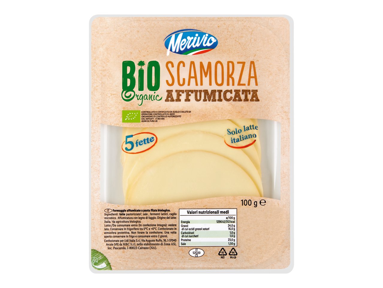 Scamorza affumicata bio a fette