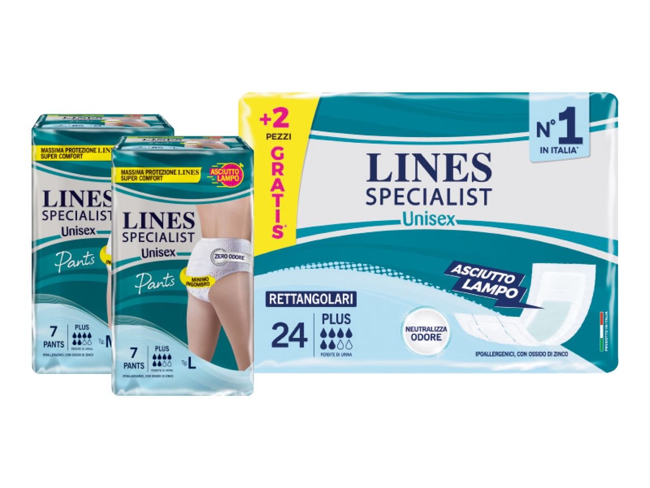 Specialist pannolini per incontinenza Pants Plus o rettangolari