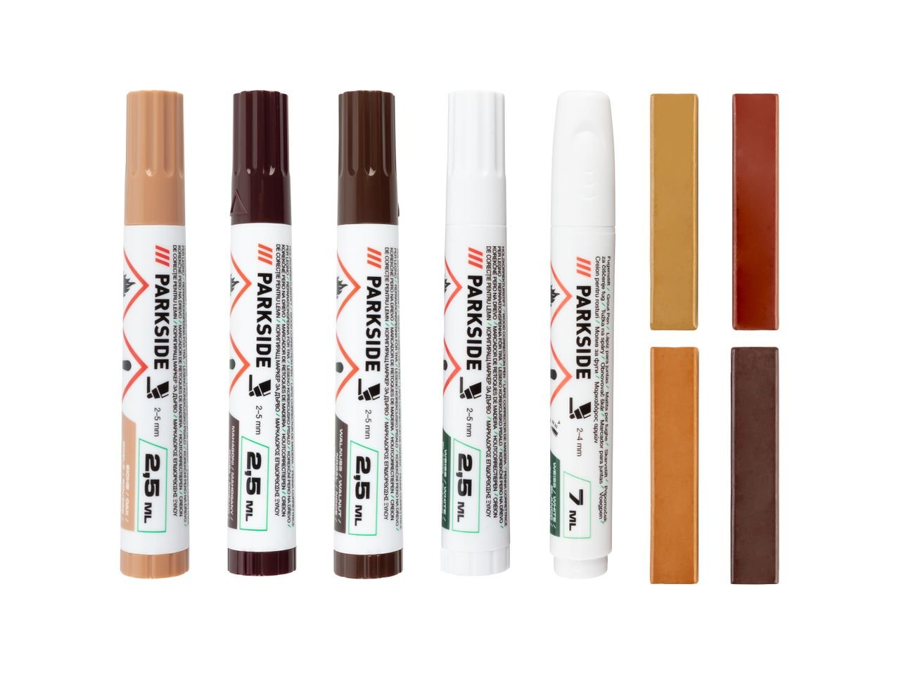 Matita per fughe, penna correttrice o pennarello di cera per legno