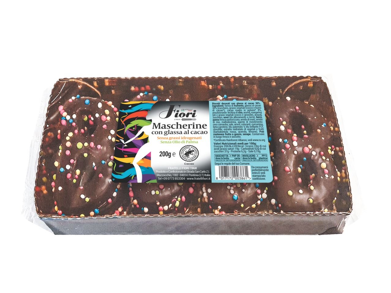 Mascherine con glassa al cacao