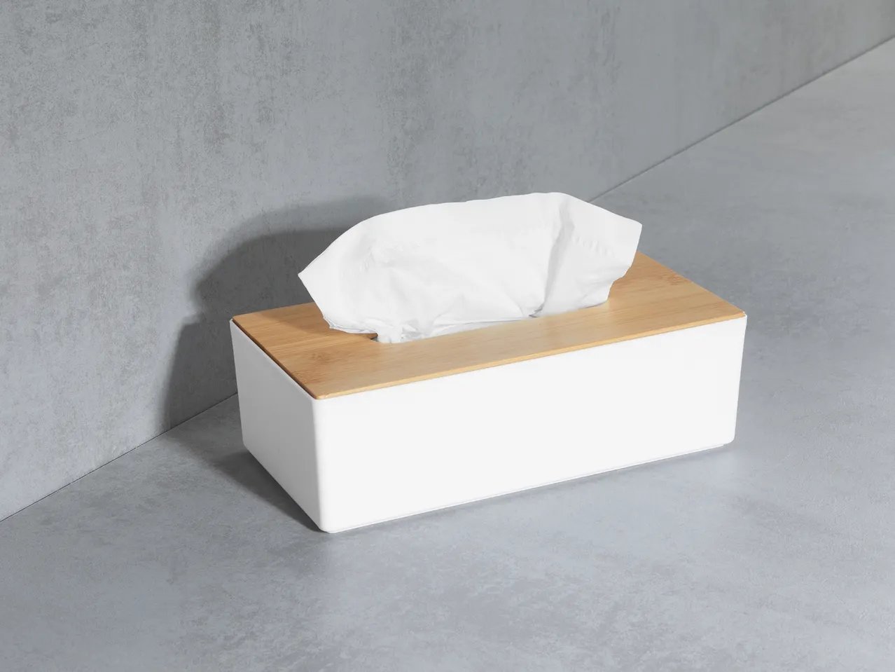 Portascopino, scatola per fazzoletti cosmetici o box portaoggetti per bagno