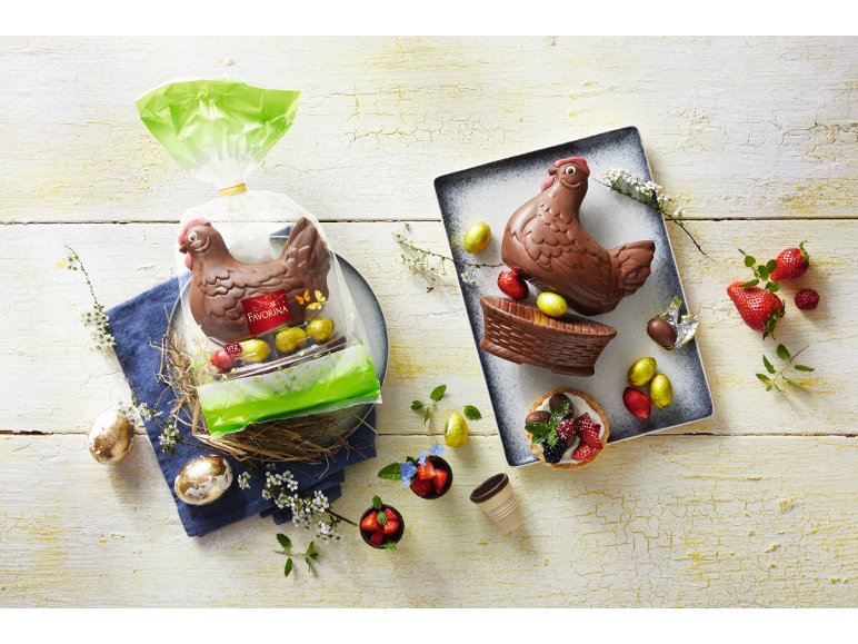 Gallina pasquale di cioccolato al latte
